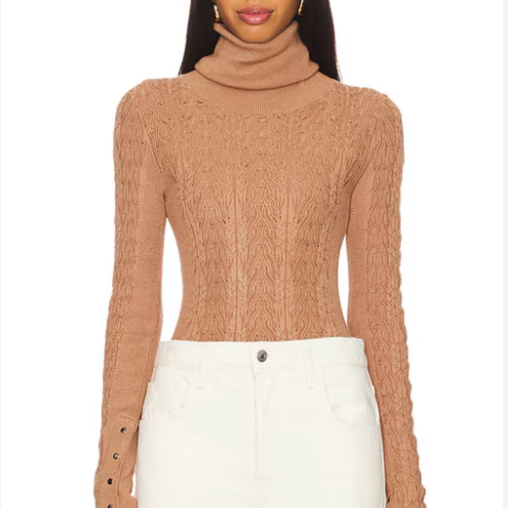 Free People Maddie Camel Turtleneck Sweater